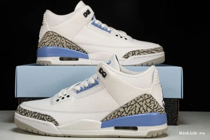 JORDAN “UNC” AIR WHITE 3 RETRO 0912